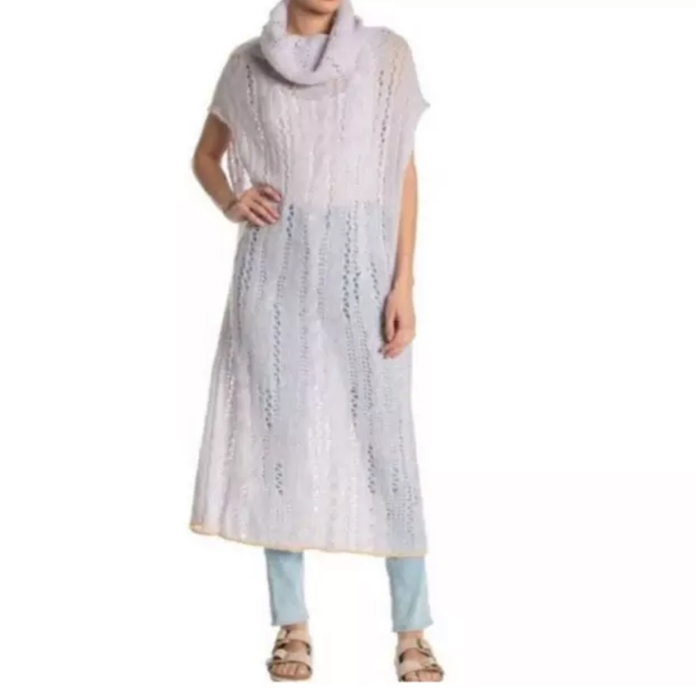 NWT Free People Pirouette Tunic Sweater Dress Sugar Cloud size M